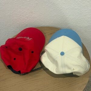 Red and Blue Baseball Caps